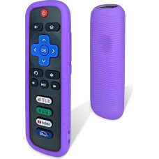 Case for Roku Remote Control - Environmentally Friendly Silicone Material Drop-Proof Dustproof Washable Compatible with Most Models of Roku Voice Remote Skin, Roku TV Remote Case (Purple)