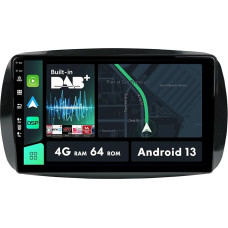 9 Inch Android IPS Car Radio Suitable for Mercedes Benz Smart 453 Fortwo 2014-2020 | Reversing Camera | 4G + 64G | Integrated DAB+DSP + Carplay with SWC Steering Wheel Control