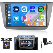 Hikity 2G + 64G Android 13 Car Radio for Seat Altea 2004-2016 (Left Hand Drive) with Wireless Carplay Android Car 9 Inch Screen Car Radio with GPS WiFi Bluetooth FM RDS HI-FI MIC Reversing Camera