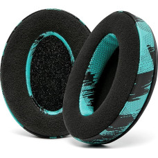 WC PadZ Velour - Ultimate Ear Pads by Wicked Cushions - Compatible with Audio Technica, HyperX, SteelSeries Arctis & More - Extra Thick - Large Opening - Soft Memory Foam | (Speed Racer Cyan)