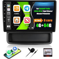 4G + 64G CAMECHO Android 13 Car Radio for Opel Vivaro A 87R/Renault Trafic II Nissan Primastar with Carplay Android Car Sat Nav, 8Core, Car Radio with 10 Inch Screen, Bluetooth FM/RDS Mirror Link DSP