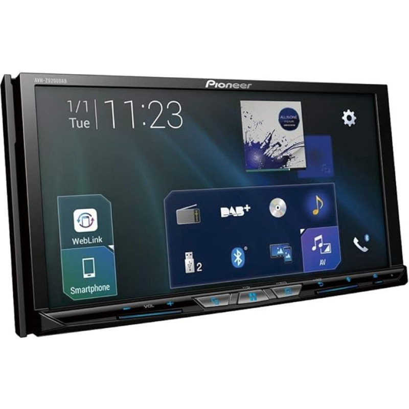 Pioneer AVH-Z9200DAB 2-DIN Multimedia Player, Fold-Out 7-Inch ClearType Touchscreen, Smartphone Connection, Apple Car Play, Android Car, USB, Bluetooth, 13-Band Graphics Equalizer