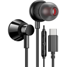 USB C Headphones for Samsung A34 A54 A33 Pixel 8 7a Nothing Phone (2a), In-Ear Headphones USB C Connection with Cable USB C Headset with Microphone for S24 Ultra S22 S20FE Z Flip5 Oneplus Nord 2 10T