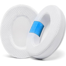 WC Freeze Hybrid Fabric Cooling Gel Replacement Ear Pads - Compatible with HyperX Cloud, Steelseries Arctis, ATH M50X, Turtle Beach Stealth and More - Comfortable and Cool Longer | White