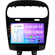 BXLIYER - 6G+128G - Android 13 IPS Car Radio Fits Fiat Freemont Dodge Journey Leap (2012-2020) - Wireless CarPlay/Android Car/DSP - LED Camera & Mic - 9 Inch 2 DIN - DAB SWC Fast-Boot 360 Camera