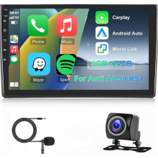 Hodozzy 8 Core 4G + 64G Android Car Radio for Audi A4 II 2 B6 III 3 B7 2000-2009 S4 2002-2008 RS4 2005-2009.9 Inch Touchscreen Navigation with Carplay Android Car, Bluetooth DSP WiFi FM RDS Rear View