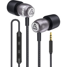 LUDOS Clamour In-Ear Headphones - Wired Earphones with Microphone and Bass, Premium Audio Quality, Memory Foam, Reinforced Cable, Headphones with Volume Control for iPhone, Apple, iPad