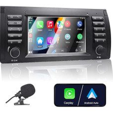 Liulbobu Car Radio for BMW E39 E53 5 Series X5 M5 Compatible Wireless Apple Carplay & Android Car, 7 Inch Radio with Touch Screen/Bluetooth/FM/AM/USB/DSP/RDS/Mirror Link