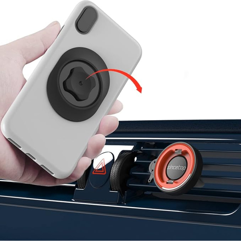 sincetop Car Phone Holder Without Magnet, Universal Car Air Vent Phone Holder with Ultra Lock Quick Mount, Compatible with iPhone Smartphones, Tablets and More【Series C - 1st Gen】