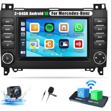 OiLiehu 2G + 64G Android 13 Car Radio 2DIN for Mercedes-Benz A/B Class/Vito W169 W639 W906 Viano Vito Sprinter Carplay Android Car Radio with Screen 7 Inch with EQ/Bluetooth/FM RDS/WiFi/GPS