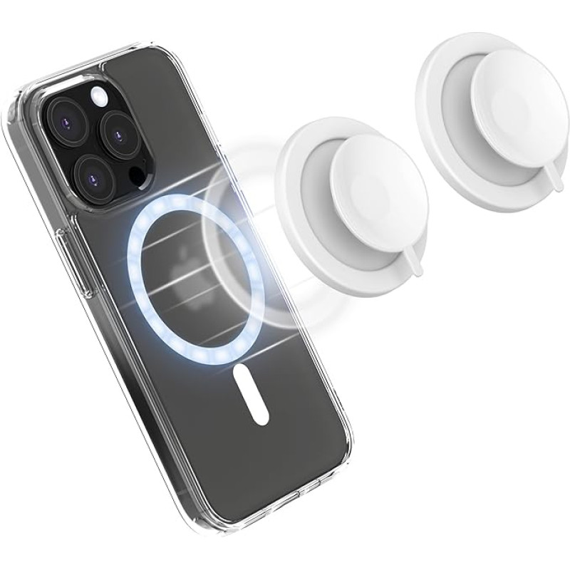 Silicone Suction Cup Mobile Phone Case, MagSafe Holder for iPhone 15, 14, 13, 12, Magnetic Mobile Phone Suction Cup, Hands-Free Mobile Phone Holder for Mirror, Glass, TikTok Creator, Videos, Gym (2