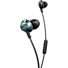 Philips Audio In-Ear Headphones PRO6305BK/00 In-Ear (Hi Res Audio, Integrated Microphone, Noise Reduction, 3 Ear Cap Types, Ergonomic Design) Black/Silver, One Size