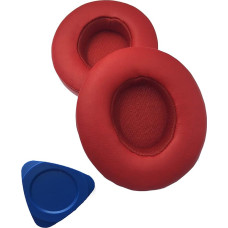 Replacement Ear Pads Compatible with Beats Solo 2 Solo 2.0 Solo 3 Wireless Headphones with Soft Protein Leather Ear Pads, Memory Foam Ear Pads, Red