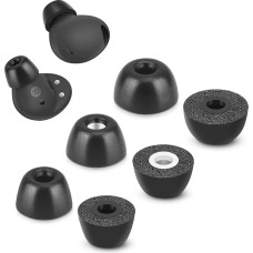 Memory Foam Tips for Samsung Galaxy Buds 2 Pro, No Silicone Eartips Pain, Anti Slip Replacement Ear Tips, Fit in the Charging Case, 3 Pairs (Mixed Sizes S/M/L, Black)