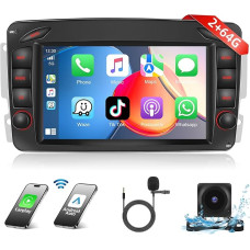 Podofo Car Radio for Mercedes Benz C/CLK/G Class W203 W209 W463 Vito 2+32G Android 13 Radio with Apple Carplay, Android Car, 7 Inch Screen, GPS Navi, FM/RDS Radio, WiFi, Bluetooth, Rear View Camera