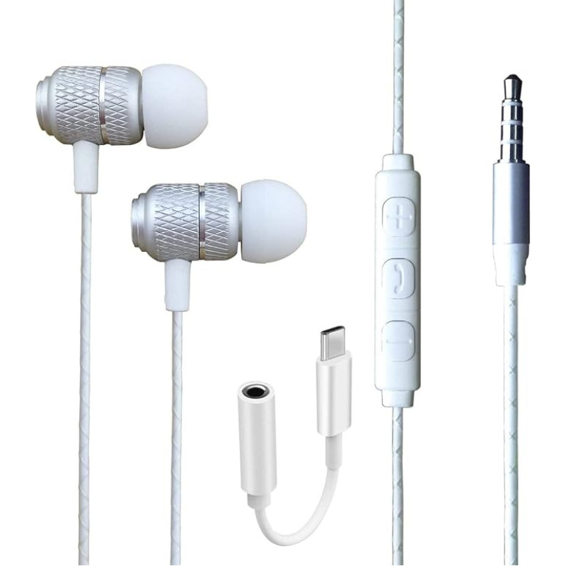 In-Ear Headphones for Google Pixel 9, 9 Pro, XL, 9 Pro, Fold 8, 8 Pro, Pixel 8A, 7A, 6A, 7, 7 Pro, Wired Bass Stereo In-Ear Headphones (USB C to 3.5mm Jack with