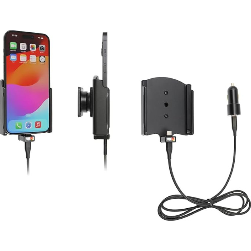 Brodit Device Holder 721374 | Made in Sweden | with Charging Function for Smartphones - Apple iPhone 15 Plus