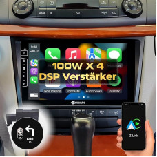 DYNAVIN Android Car Radio Sat Nav for Mercedes E-Class W211 CLS C219; 9 Inch OEM Radio with Wireless Carplay and Android Car, Head-up Display, Includes DAB+, D9-W211 Premium Flex