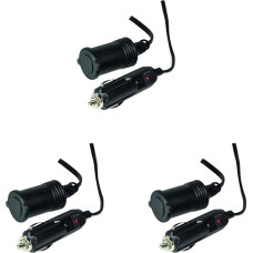 Logilink CP0111 Cigarette Lighter Extension Cable 2 m Black (Pack of 3)