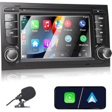 Liulbobu Car Radio for Audi A4 S4 RS4 2002-2008 Compatible Wireless Apple Carplay & Android Car, 7 Inch Radio with Touch Screen/Bluetooth/FM/AM/USB/DSP/RDS/Mirror Link