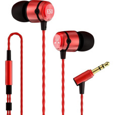 SoundMAGIC E50 V1 Wired Earbuds Without Microphone, In-Ear HiFi Earphones, Noise Isolating Headphones, Comfortable Fit, Black Red