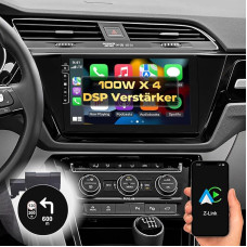 DYNAVIN Android Car Radio Sat Nav Compatible with VW Touran from 2015; 10.1 Inch OEM Radio with Wireless Carplay and Android Car, Head-up Display, Includes DAB+: D9-40 Premium Flex