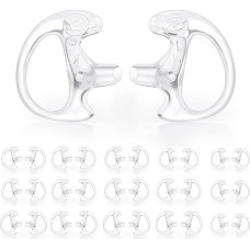 zeadio Earmould Earpiece Earbud Earplug for Two-Way Radio Coil Tube Audio Kits (Clear, Pair of 16)