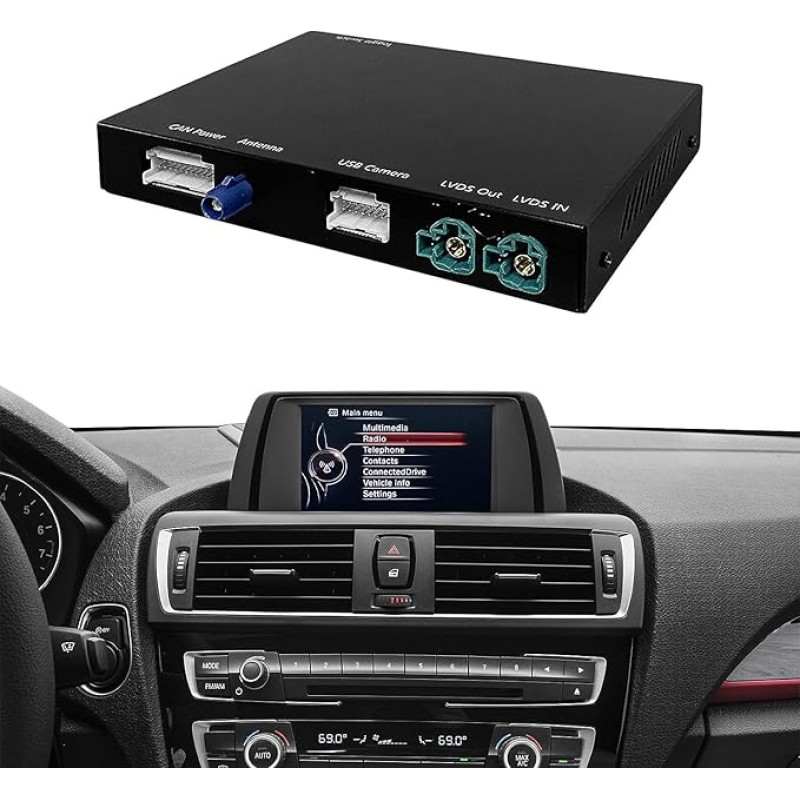 Apple Carplay Wireless Adapter Decoder, for BMW 1 2 3 4 Series with NBT System F20 F21 F22 F23 F30 F31 F32 F33 2011-2015 Year, Supports Wireless Android Car, Mirrorlink, Rear View Camera