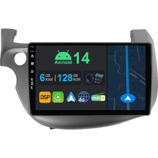 YUNTX 10.1 Inch Android 14 Car Radio with Sat Nav for Honda Fit Jazz 2007-2014 | Octa Core | 6GB 128GB | Built-in 4G LTE | CarPlay & Android Car | DSP | DAB | QLED | Dual Band WiFi | Bluetooth 5.0