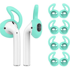 OneCut 5 Pairs Silicone Earbuds Compatible with AirPods 1 & 2 Silicone Soft Non-Slip Sports Earbuds Anti Drop Ear Hook Gel Earphone Earphone Protective Accessories Tips (Mint Green)