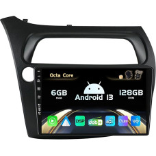 SXAUTO Android 13 - Built-in 4G LTE & DAB - 6G + 128G - Car Radio for Honda Civic (2006-2012) - Dual Band WiFi - CarPlay Android Car - Camera + Mic - Steering Wheel Control DSP Bluetooth - QLED 9 Inch