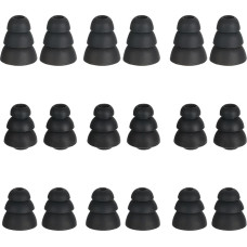 sourcing map 6 Pairs Silicone Triple Flange Ear Plugs Low Noise for 4mm-5mm Inner Diameter Inner Hole 4mm S/M/L Black