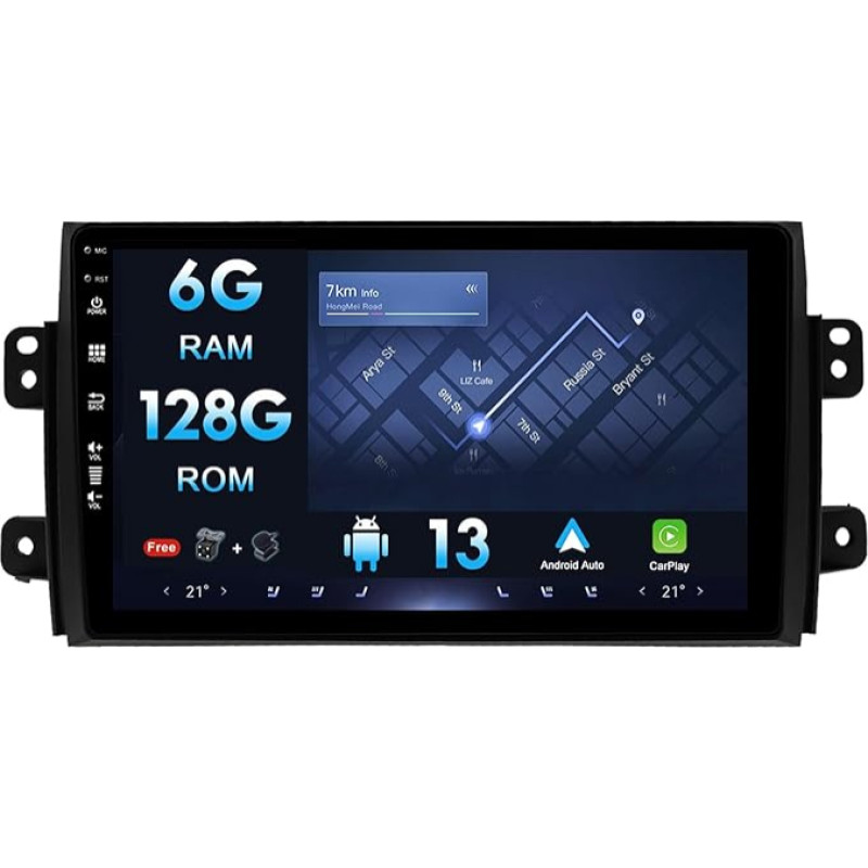 MISONDA 6GB+128GB Android Autoradio für Suzuki SX4 2006-2013/Fiat Sedici 2005-2014-GPS-Navigation-kostenlose Rückfahrkamera-unterstützt DAB/Lenkradsteuerung/WiFi/Bluetooth/Mirrorlink/Carplay/RDS