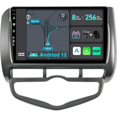 YUNTX [8GB + 256GB] Android 12 Car Radio for Honda Jazz City (2002-2007) [Integrated CarPlay/Android Car/DSP/GPS]-9 Inch IPS Touch Screen CAM+MIC-DAB/Mirror Link/Bluetooth 5.0/AHD/360