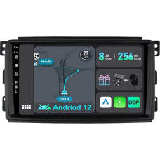 YUNTX [8GB + 256GB] Android 12 Car Radio for Benz Smart Fortwo 451 (2005-2010) [Integrated CarPlay/Android Car/DSP/GPS]-9 Inch IPS Touch Screen CAM+MIC-DAB/Mirror Link/Bluetooth 5.0/AHD/360