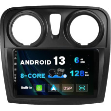 SXAUTO - 6G + 128G - Android 12 IPS Car Radio for Dacia - Sandero (2012-2017) - Built-in Carplay/Android Car/DSP - LED Camera + MIC - DAB Steering Wheel Control Fast Boot 360-CAM WiFi - 2 DIN 9 Inches