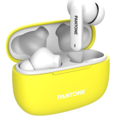 Pantone Celly In-Ear Bluetooth Headphones with Bluetooth 5.1 Technology and 10m Range, Wireless Headphones Up to 5 Hours Playback with Stereo Mode Available, Compact Size, Yellow