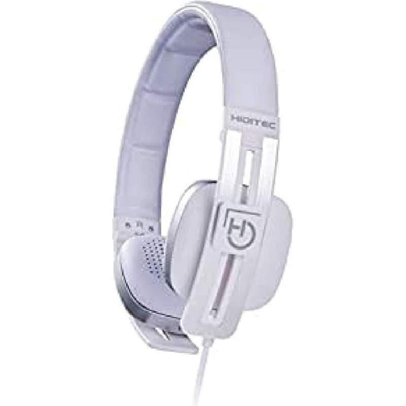 Hiditec Wave Binaural Wired Headband Headphones & Mic – (Headsets and microphones with White Wire, Headband, binaural; supraaural; 20 – 20000 Hz, White)