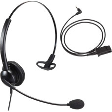 Mairdi Affordable Single Ear Noise Cancelling Office/Call Centre Headset with 3.5 mm Adapter Cable for iPhone, Samsung, HTC, LG, BlackBerry, ZTE, Huawei and All Smartphones with 3.5 mm Port