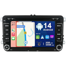 BXLIYER Android 12 IPS Car Radio Suitable for VW Skoda Polo Passat B6 CC Golf Fabia - Built-in CarPlay Android Car - Mic + Reversing Camera - 2G + 32G - 9 Inch 2 DIN - DAB Steering Wheel Control WiFi