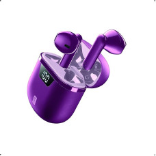 cellularline | Seek PRO | Wireless Headphones with Charging Case - Quick Charge: 45 Minutes - LED Indicator: Percentage Display Remaining Charge Case - Playback Time: 15 Hours - Purple