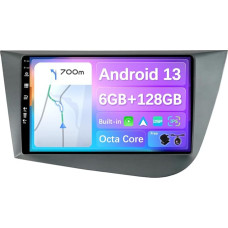 BXLIYER - 6G + 128G - Android 12 IPS car radio suitable for Seat Leon MK2 (2005-2012) - Wireless CarPlay/Android Car/DSP - LED camera & MIC - 9 inch 2 DIN - DAB steering wheel control fast boat 360 camera iFi