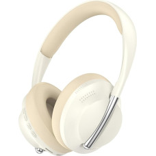 ND NEXT DESTINATION Wireless Bluetooth Headphones 5.3 with Bass and Stereo Sound, Headband, Over Headset, Open Ear (Beige)