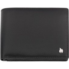 Zippo SIGNATURE TRI-FOLD SULANKSTAMO ODINĖ PINIGINĖ SU MONETŲ DYLIU, Juoda