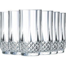 Cristal d'Arques Paris Longchamp Stiklinės žemos 36 cl rinkinys, 6 vnt Krištolo stiklinės vandeniui, sultims ir kitam minkštajam vandeniui Blizgesys, skaidrumas ir didelis atsparumas