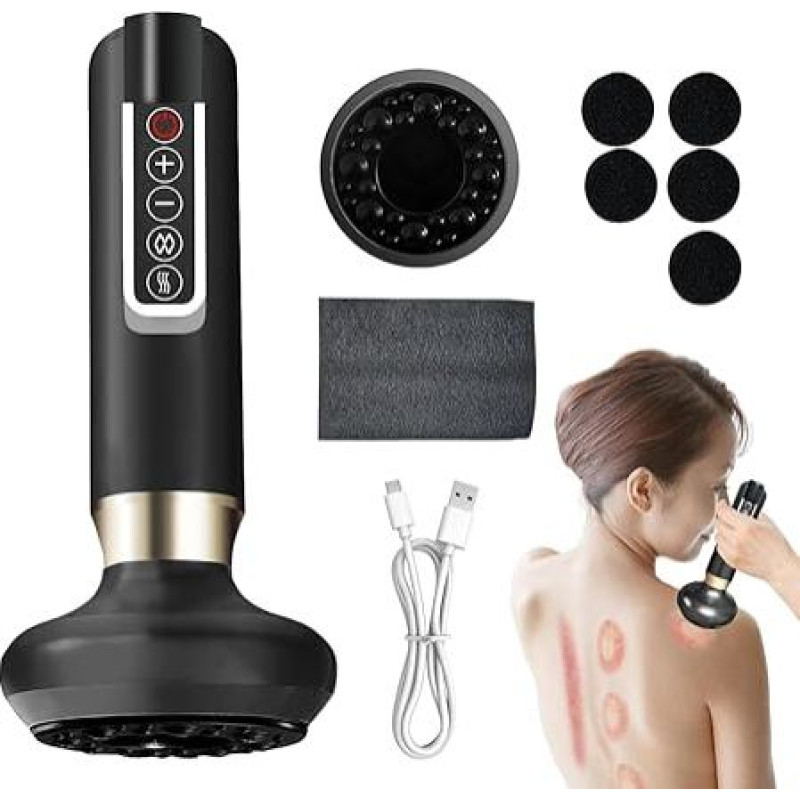 Anticeliulitinis masažuoklis, 12 programų ir 4 režimai Gua Sha prietaisas, skirtas naudoti namuose Anticeliulitinis galingas masažuoklis Suction Cup Electric Anti-Cellulite Sculpture