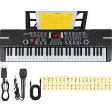 61 Key Electronic Home Keyboards with Automatic Accompaniment, Portable Digital 61 Key Piano Keyboard Piano with Stand & Microphone, Boys and Girls Gift