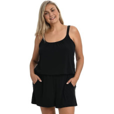 Maxine Of Hollywood Womens Plus Size Romper One Piece Swimsuit