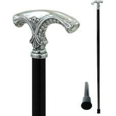 Black Wood Derby Walking Stick | Elegant Luxury Vintage Walking Stick for Women | Cavagnini Handmade in Italy