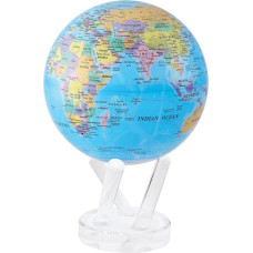 MOVA Globe, Political Map Blue 6 Inches with Base, Solar Powered Rotating Globe, Unique Gift and Home or Desk Decoration for Men, Women, Children